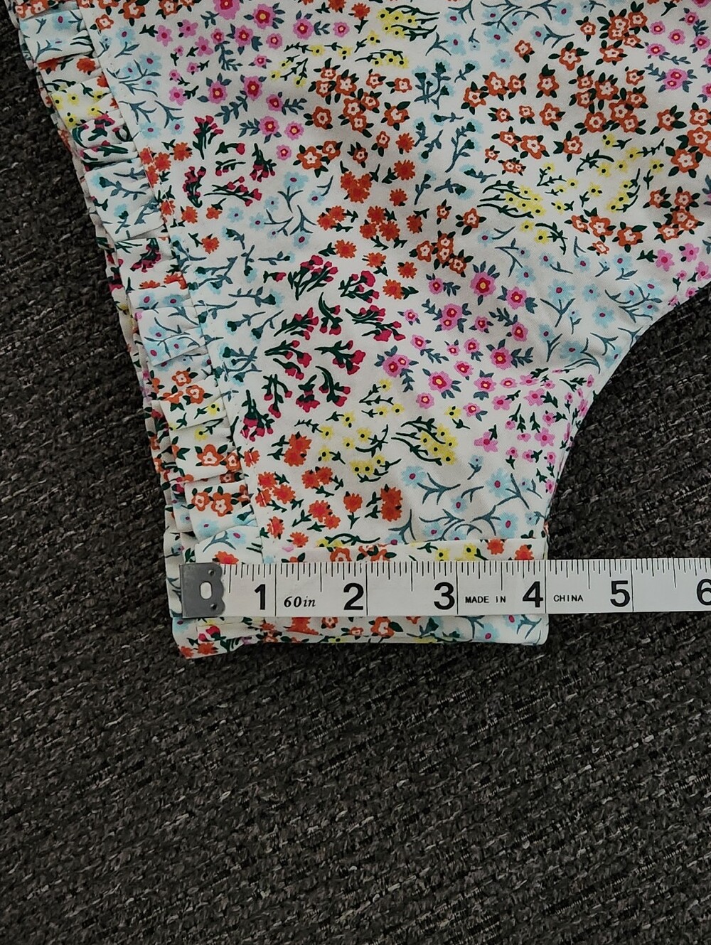 💐Lands' End💐 - Girl's Multicolor Floral Ruffle Hem Drawstring Short - Picture 15 of 16
